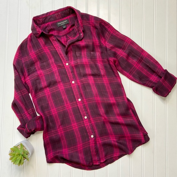 •Banana Republic•boyfriend fit plaid button top - Picture 6 of 8